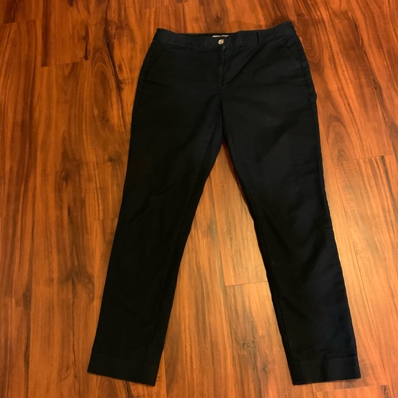 LN MICHAEL KORS RELAXED FIT COTTON BLEND PANTS. GOLD BUTTON & ZIP CLOSURE - Picture 1 of 8